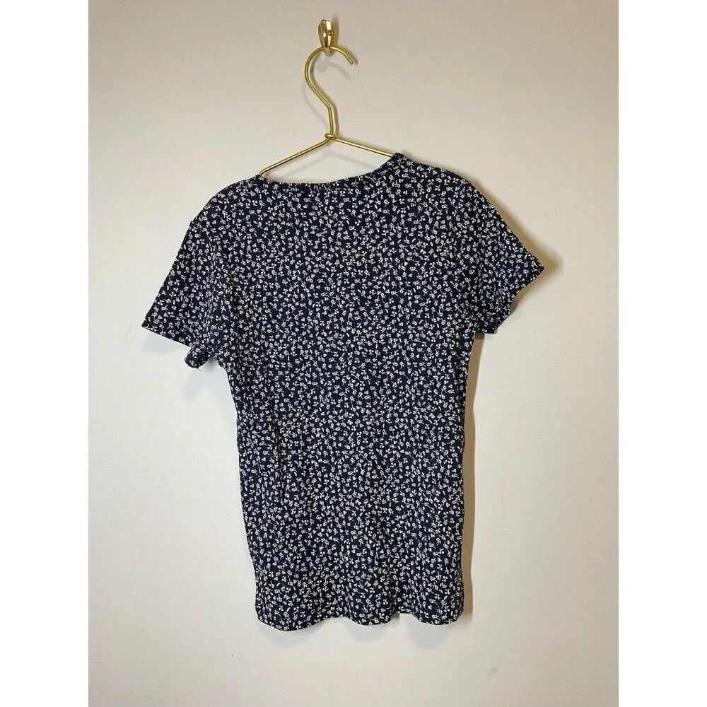 Zara Girls Short Sleeve Shirt Blue Flowers Size 10